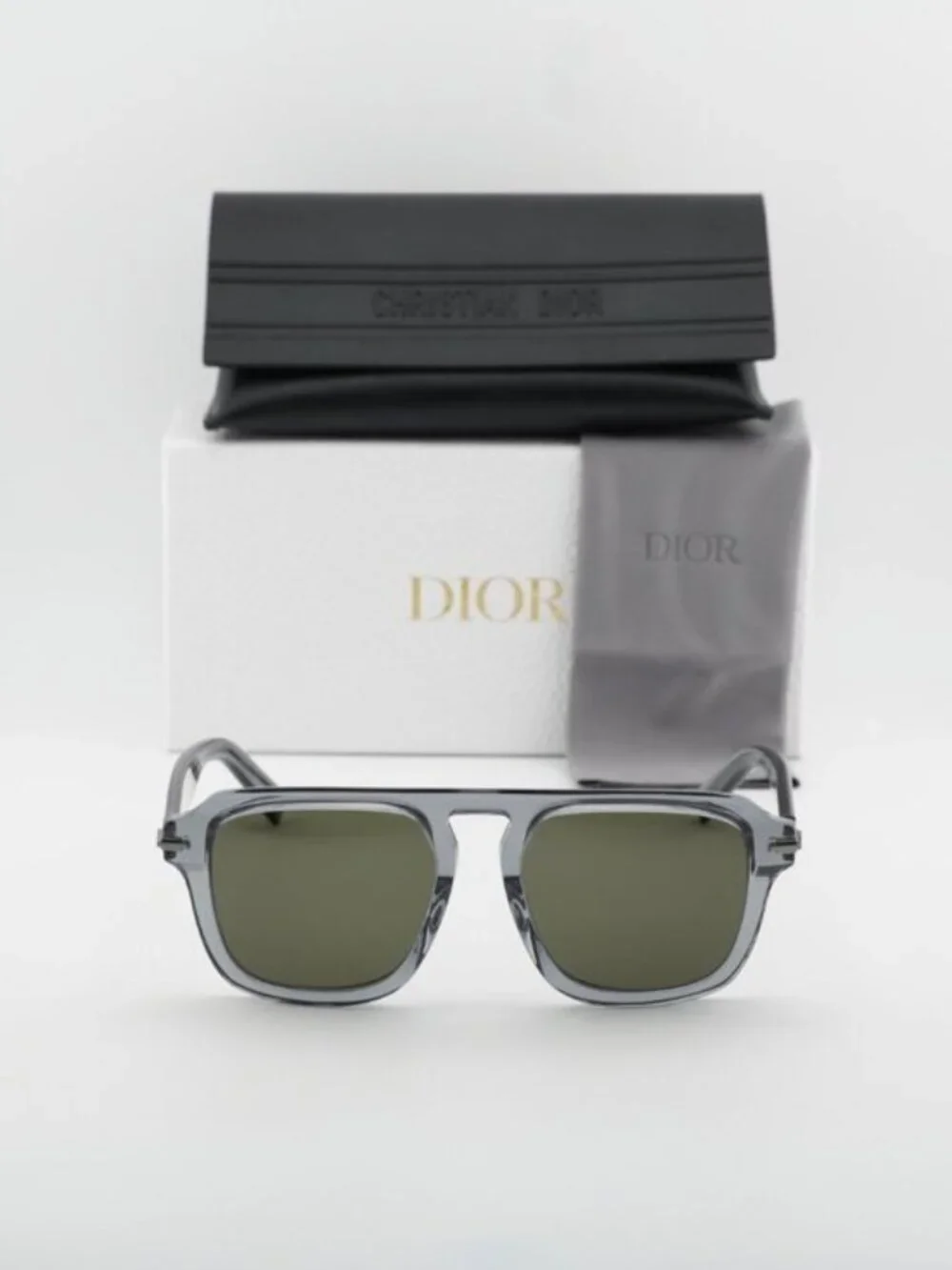 Dior DIORBLACKSUIT S15F 45C0 Unisex Square Sunglasses – Grey / Green